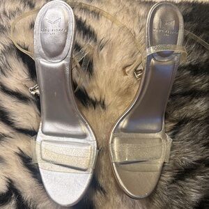 Marc Fisher Metallic Silver Sandals
